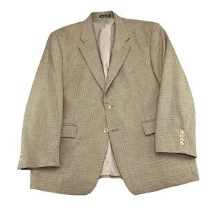 Lauren Ralph Lauren Blazer Men 46 Tan Green Houndstooth Check Wool Union Canada